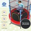GYMAX Toddler Trampoline, 55 Trampoline for Kids with Bottom-to-Top All-Round Enclosure Net & Seamless Jumping Mat, ASTM Approved Easy Assembly Kids Mini Trampolines Indoor/Outdoor (Navy Blue) view 3