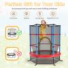GYMAX Toddler Trampoline, 55 Trampoline for Kids with Bottom-to-Top All-Round Enclosure Net & Seamless Jumping Mat, ASTM Approved Easy Assembly Kids Mini Trampolines Indoor/Outdoor (Navy Blue) view 4
