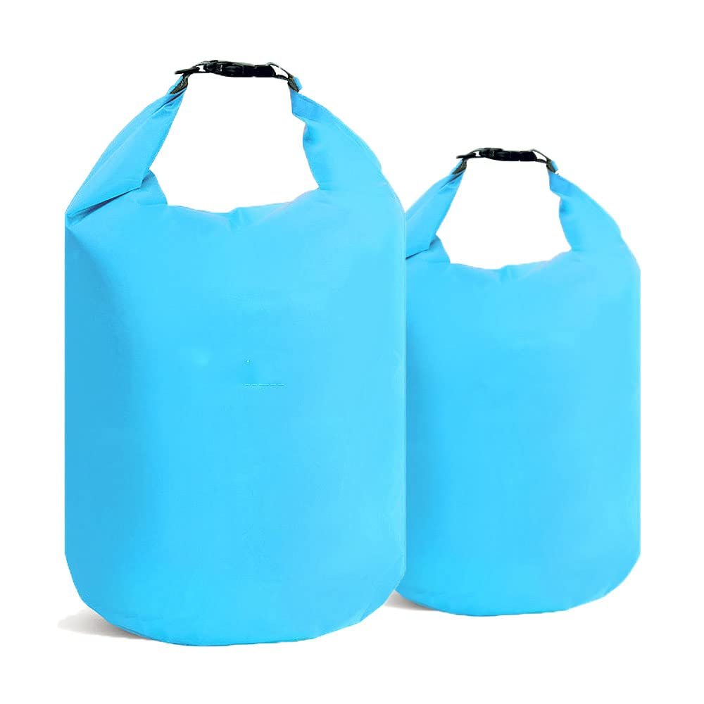 2 Pcs Waterproof Dry Bag, 10L 20L Lightweight Roll Top Sack, Outdoor Dry Sack Keep Gear Dry for Kayaking, Rafting, Boating, Swimming, Camping, Hiking, Beach, Fishing (Blue)