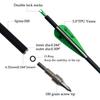 e5e10 31inch Carbon Arrow Archery Targeting Practice Hunting Arrows for Compound & Recurve Bow with Removable Tips(Pack of 12) (Green White) view 2