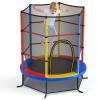 GYMAX Toddler Trampoline, 55 Trampoline for Kids with Bottom-to-Top All-Round Enclosure Net & Seamless Jumping Mat, ASTM Approved Easy Assembly Kids Mini Trampolines Indoor/Outdoor (Colorful) view 1