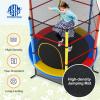 GYMAX Toddler Trampoline, 55 Trampoline for Kids with Bottom-to-Top All-Round Enclosure Net & Seamless Jumping Mat, ASTM Approved Easy Assembly Kids Mini Trampolines Indoor/Outdoor (Colorful) view 3