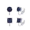 YOQUCOL 2 Pairs Clip On Earrings 8MM Blue Cubic Zirconia Crystal Non Pierced Clip On Stud Earrings For Women view 1
