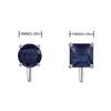 YOQUCOL 2 Pairs Clip On Earrings 8MM Blue Cubic Zirconia Crystal Non Pierced Clip On Stud Earrings For Women view 2
