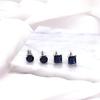 YOQUCOL 2 Pairs Clip On Earrings 8MM Blue Cubic Zirconia Crystal Non Pierced Clip On Stud Earrings For Women view 3