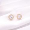 YOQUCOL Sunflower Shape 7MM Zirconia Crystal Golden Clip On Earrings Simulated Pearl Non Pierced Ears for Women view 2