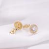 YOQUCOL Sunflower Shape 7MM Zirconia Crystal Golden Clip On Earrings Simulated Pearl Non Pierced Ears for Women view 4