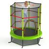 GYMAX Toddler Trampoline, 55 Trampoline for Kids with Bottom-to-Top All-Round Enclosure Net & Seamless Jumping Mat, ASTM Approved Easy Assembly Kids Mini Trampolines Indoor/Outdoor (Grass Green) view 1