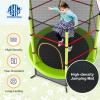 GYMAX Toddler Trampoline, 55 Trampoline for Kids with Bottom-to-Top All-Round Enclosure Net & Seamless Jumping Mat, ASTM Approved Easy Assembly Kids Mini Trampolines Indoor/Outdoor (Grass Green) view 3