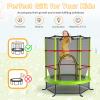 GYMAX Toddler Trampoline, 55 Trampoline for Kids with Bottom-to-Top All-Round Enclosure Net & Seamless Jumping Mat, ASTM Approved Easy Assembly Kids Mini Trampolines Indoor/Outdoor (Grass Green) view 4