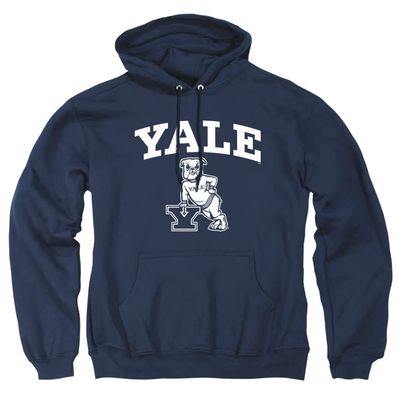 Yale University Official One Color Logo Unisex Adult Pull-Over Hoodie,Navy, 2X-Large