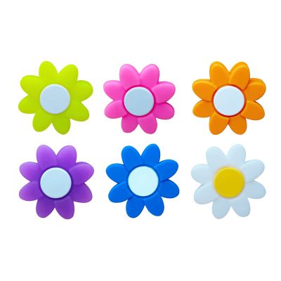 FKYzixeh Tennis Racket Dampeners, Tennis Racket Shock Absorber, Cute Pattern Tennis Accessories (6 Pcs Colorful Flowers)