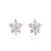 YOQUCOL Flower Snowflake Shape Cubic Zirconia Crystal Clip On Earrings Non Pierced Stud for Women view 1