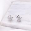 YOQUCOL Flower Snowflake Shape Cubic Zirconia Crystal Clip On Earrings Non Pierced Stud for Women view 2