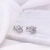 YOQUCOL Flower Snowflake Shape Cubic Zirconia Crystal Clip On Earrings Non Pierced Stud for Women view 3