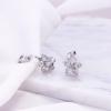 YOQUCOL Flower Snowflake Shape Cubic Zirconia Crystal Clip On Earrings Non Pierced Stud for Women view 4