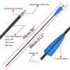30 inch Archery Carbon Arrows Hunting Arrows with 4" Camo Feather Fletching 100 Grain Replaceable Points Targeting Practice Arrows Spine 500 for Recurve Bow Compound Bow Longbow (12 pcs, Light blue) view 2