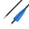 30 inch Archery Carbon Arrows Hunting Arrows with 4" Camo Feather Fletching 100 Grain Replaceable Points Targeting Practice Arrows Spine 500 for Recurve Bow Compound Bow Longbow (12 pcs, Light blue) view 3