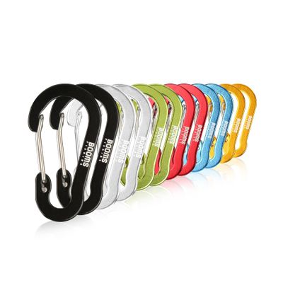 Booms Fishing CC1 Multi-Use Carabiner Clip, 12 Pack Small Caribeener Clips, Mini Keychain Caribeaner Clip 2 inch, Aluminum D Ring Carabiners, Assorted Colors