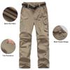 Boys Cargo Pants Kids Youth Hiking Pants Quick Dry Climbing Convertible Zip Off Casual Outdoor Trousers Khaki view 3