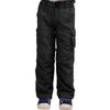 Boys Cargo Pants Kids Youth Hiking Pants Quick Dry Climbing Convertible Zip Off Casual Outdoor Trousers Black view 1