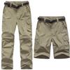 Boys Cargo Pants Kids Youth Hiking Pants Quick Dry Climbing Convertible Zip Off Casual Outdoor Trousers Khaki view 4