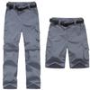 Boys Cargo Pants Kids Youth Hiking Pants Quick Dry Climbing Convertible Zip Off Casual Outdoor Trousers Gray view 3