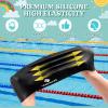 2 Pack Kids Swim Caps for Long/Short Hair, Unisex Silicone Swimming Cap for Age 3-15 Children Toddler Youth Teen, Waterproof Shower Cap Bathing Hats for Girls Boys with Ear Plugs & Nose Clip-1 view 4