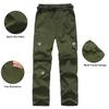Boys Cargo Pants Kids Youth Hiking Pants Quick Dry Climbing Convertible Zip Off Casual Outdoor Trousers Army Green view 4