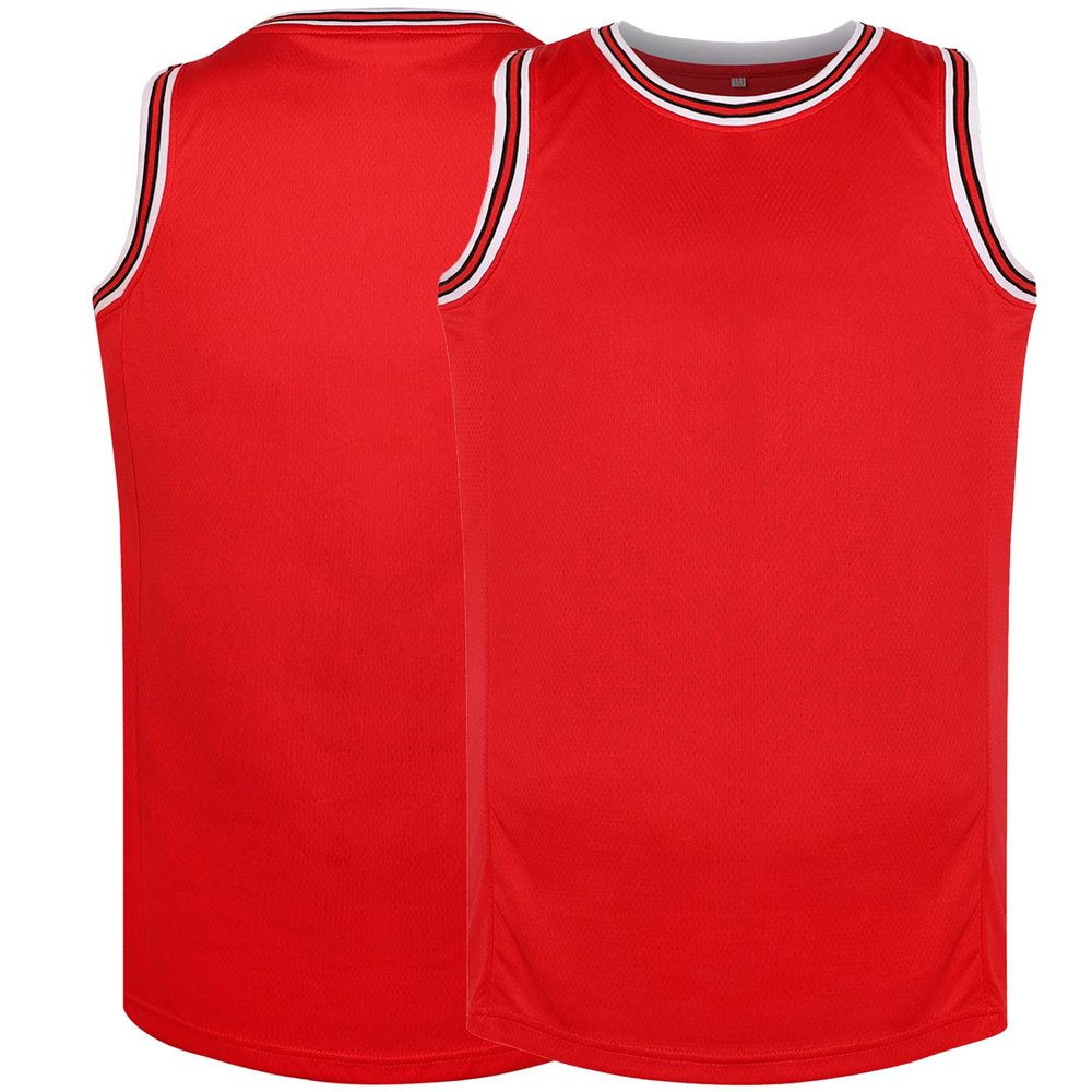 Blank Basketball Jersey, Men's Mesh Athletic Reversible Sports Shirts S-3XL (Small, Red)
