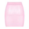 YONGHS Women's Shiny Sheer See-Through Tight Bodycon Pencil Micro Short Silk Stockings Mini Skirt Pink One Size view 4