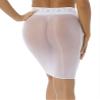 Hedmy Women's Stretchy Bodycon Pencil Tube Short Mini Skirt Sheer High Waist Short Silk Stockings White One Size view 4