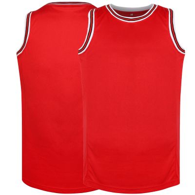 Blank Basketball Jersey, Men's Mesh Athletic Reversible Sports Shirts S-3XL (Medium, Red)