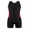 Nikiikoo Kids Girls Athletic One Piece Boyleg Swimsuit Racerback Cutout Rashguard Surfing Bathing Suit Rose,Black 8 Years view 1