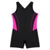 Nikiikoo Kids Girls Athletic One Piece Boyleg Swimsuit Racerback Cutout Rashguard Surfing Bathing Suit Rose,Black 8 Years view 3