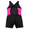 Nikiikoo Kids Girls Athletic One Piece Boyleg Swimsuit Racerback Cutout Rashguard Surfing Bathing Suit Rose,Black 8 Years view 4