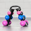 METIS Portable Dumbbell Storage Rack - Dumbbell Rack Stand with 33lb Max. Load | Stores 3 Pairs of Neoprene Dumbbells | Home Gym Equipment (Rack + Dumbbell Set (2/5/7lb)) view 1