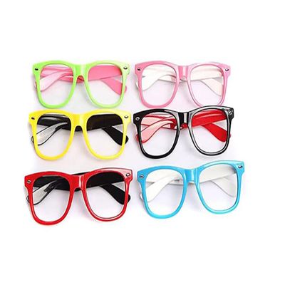 Fodattm 6PCS Children Kids Fashion Cute Glasses Frame Without Lenses Nerdy Retro Glasses Party Supplies (Colour Random)