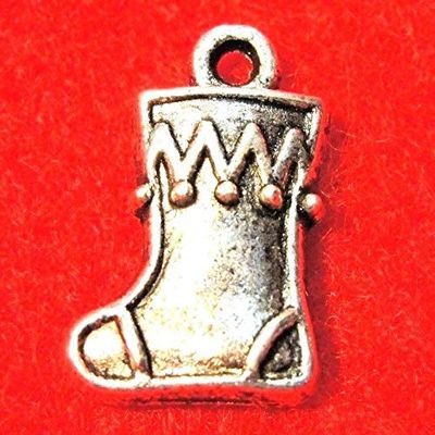 10 Pcs. Tibetan Silver Christmas STOCKING Sock BOOT Charms Earring Drops CH53 charm original