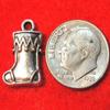 10 Pcs. Tibetan Silver Christmas STOCKING Sock BOOT Charms Earring Drops CH53 charm original view 3