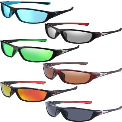 Frienda 6 Pack Polarized Sport Sunglasses for Men Multipack Fit over Glasses Pack Lot Set Men's Sport Fishing Eyeglasses(Bright Colors)