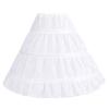 ABAFIP Girls 3 Hoops Petticoat Underskirt Crinoline Skirt Flower Girl Crinoline Slips Drawstring Petticoat for Evening Dresses Wedding Formal Ball Gown, 3-14 Years White 8-14 Years view 2