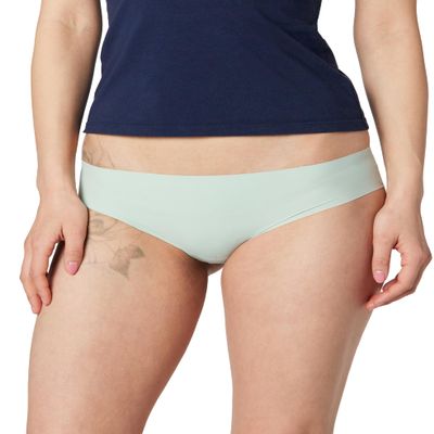 b.tempt'd by Wacoal Women's b.bare Sleek Moderate Coverage Cheeky Panty, 976367, Silt Green, Medium