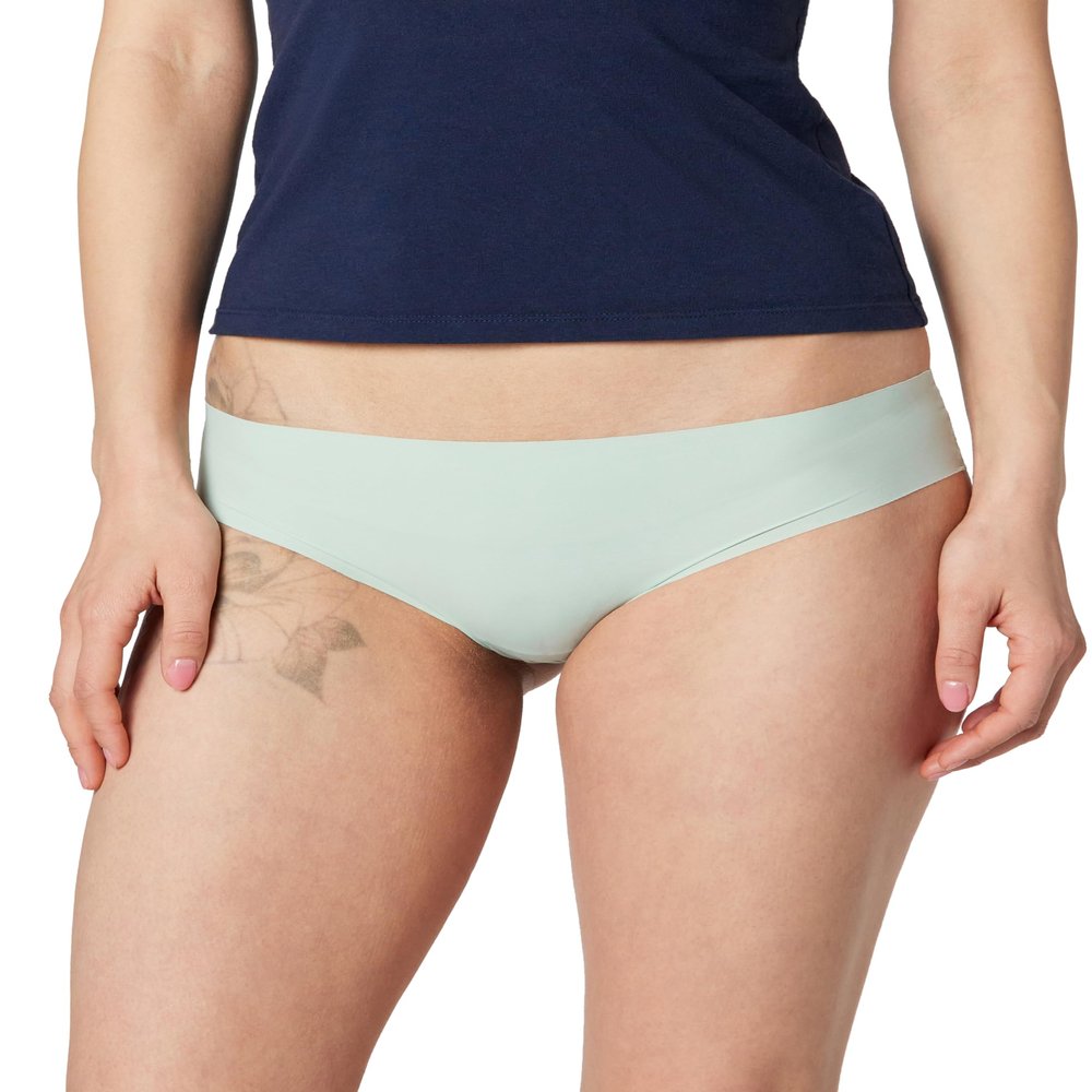 b.tempt'd by Wacoal Women's b.bare Sleek Moderate Coverage Cheeky Panty, 976367, Silt Green, Medium