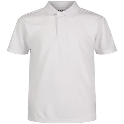 IZOD Boys' School Uniform Adaptive Short Sleeve Performance Polo with Velcro Closure, White, 8