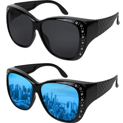 Sunglasses that Fit Over Glasses for Women UV Protection Polarized and HD Vision Fitover Eyeglasses