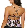Hula Honey Swimwear Top Small Junior Luna Floral Strappy Black S view 2