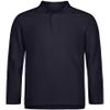 Izod Boys' School Uniform Adaptive Long Sleeve Pique Polo with Velcro Closure, Navy, 10-12 Husky view 1