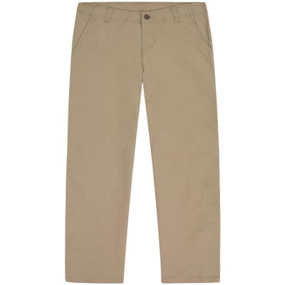 Izod Boys' School Uniform Adaptive Chino Pants with Adjustable Waistband, Velcro Closure, and Faux Buttons, Khaki, 10