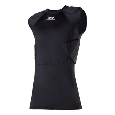 McDavid Rival Integrated 5-Pad Shirt, Comfort & Protection from Hard Objects, Lightweight & Breathable, Great for Football & Lacrosse (Youth) Black